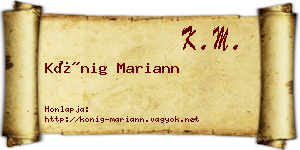 Kőnig Mariann névjegykártya